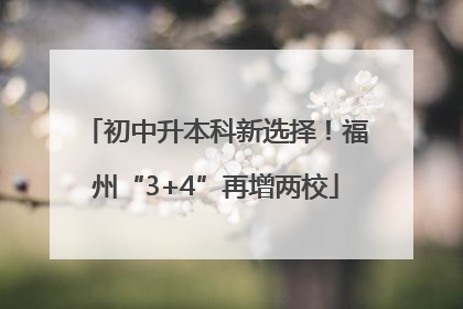 初中升本科新选择！福州“3+4”再增两校
