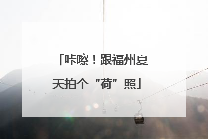咔嚓！跟福州夏天拍个“荷”照