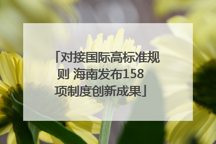 对接国际高标准规则 海南发布158项制度创新成果