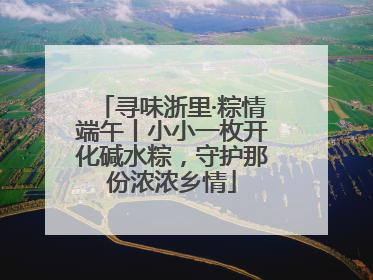 寻味浙里·粽情端午丨小小一枚开化碱水粽，守护那份浓浓乡情