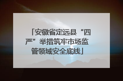 安徽省定远县“四严”举措筑牢市场监管领域安全底线