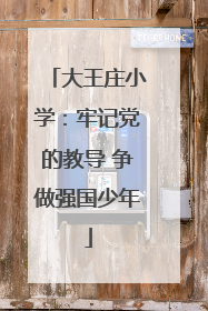 大王庄小学：牢记党的教导 争做强国少年
