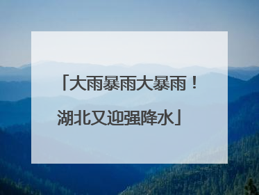 大雨暴雨大暴雨！湖北又迎强降水