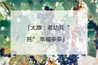 太原：老幼共“托” 幸福多多