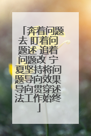 奔着问题去 盯着问题述 追着问题改 宁夏坚持将问题导向效果导向贯穿述法工作始终