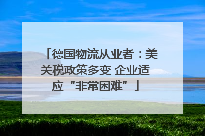 德国物流从业者：美关税政策多变 企业适应“非常困难”