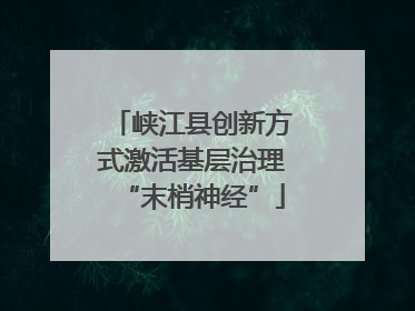 峡江县创新方式激活基层治理“末梢神经”