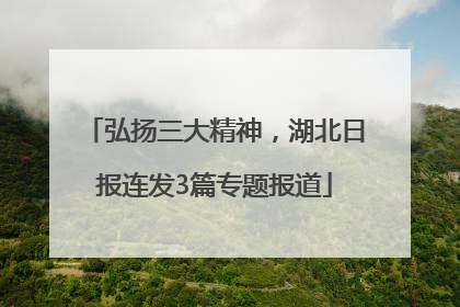 弘扬三大精神，湖北日报连发3篇专题报道