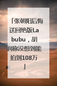 张朝阳后悔送回绝版Labubu，胡润称没想到能拍到108万