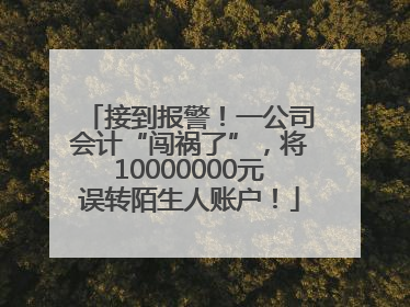接到报警！一公司会计“闯祸了”，将10000000元误转陌生人账户！