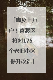 惠及上万户！官渡区将对175个老旧小区提升改造