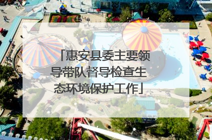 惠安县委主要领导带队督导检查生态环境保护工作