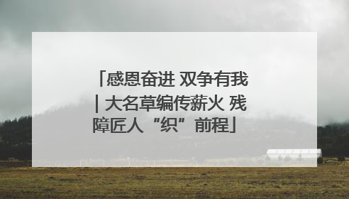 感恩奋进 双争有我｜大名草编传薪火 残障匠人“织”前程