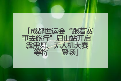 成都世运会“跟着赛事去旅行”眉山站开启 霹雳舞、无人机大赛等将一一登场