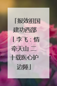 报效祖国 建功西部丨李飞：情牵天山 二十载医心护边陲