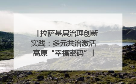 拉萨基层治理创新实践：多元共治激活高原“幸福密码”