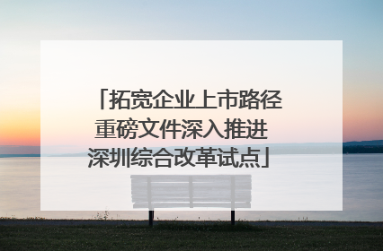 拓宽企业上市路径 重磅文件深入推进深圳综合改革试点