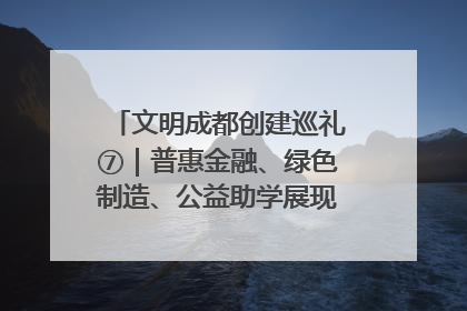 文明成都创建巡礼⑦｜普惠金融、绿色制造、公益助学展现城市文明底色