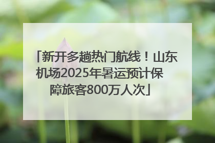 新开多趟热门航线！山东机场2025年暑运预计保障旅客800万人次