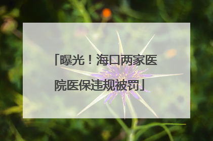 曝光！海口两家医院医保违规被罚