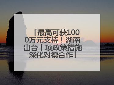 最高可获1000万元支持！湖南出台十项政策措施深化对德合作