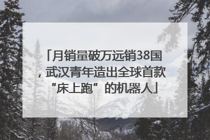 月销量破万远销38国，武汉青年造出全球首款“床上跑”的机器人