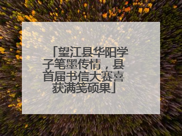 望江县华阳学子笔墨传情，县首届书信大赛喜获满笺硕果