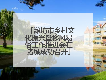 潍坊市乡村文化振兴暨移风易俗工作推进会在诸城成功召开
