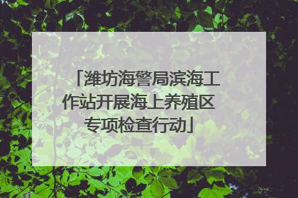 潍坊海警局滨海工作站开展海上养殖区专项检查行动