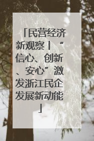 民营经济新观察丨“信心、创新、安心”激发浙江民企发展新动能