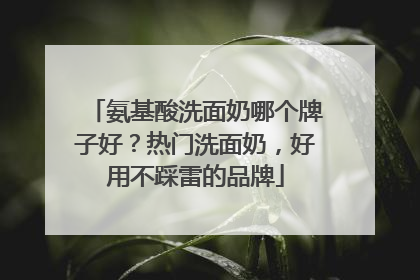 氨基酸洗面奶哪个牌子好？热门洗面奶，好用不踩雷的品牌