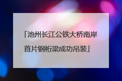 池州长江公铁大桥南岸首片钢桁梁成功吊装