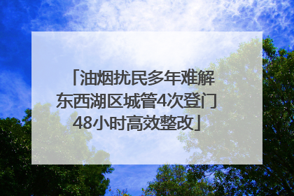 油烟扰民多年难解 东西湖区城管4次登门48小时高效整改