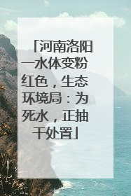 河南洛阳一水体变粉红色，生态环境局：为死水，正抽干处置