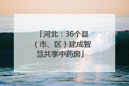 河北：36个县（市、区）建成智慧共享中药房