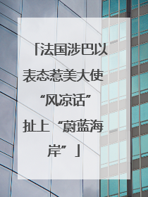 法国涉巴以表态惹美大使“风凉话” 扯上“蔚蓝海岸”
