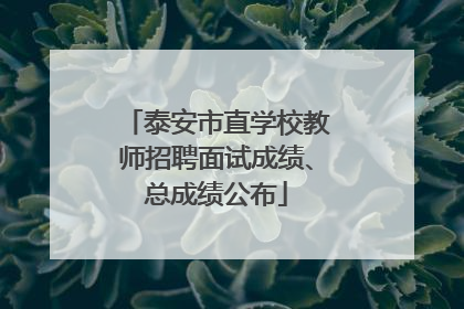 泰安市直学校教师招聘面试成绩、总成绩公布