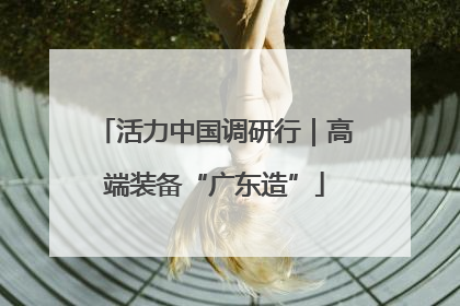 活力中国调研行｜高端装备“广东造”