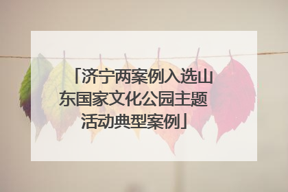 济宁两案例入选山东国家文化公园主题活动典型案例