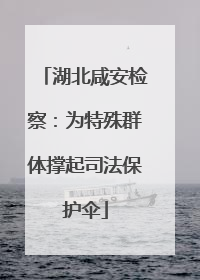 湖北咸安检察：为特殊群体撑起司法保护伞