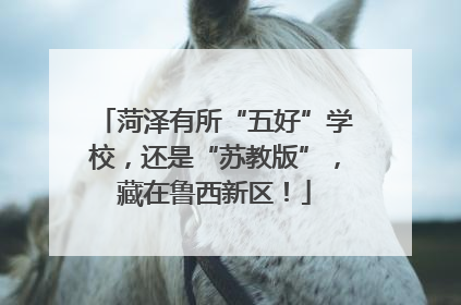 菏泽有所“五好”学校，还是“苏教版”，藏在鲁西新区！