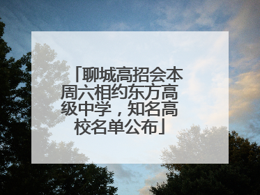聊城高招会本周六相约东方高级中学，知名高校名单公布
