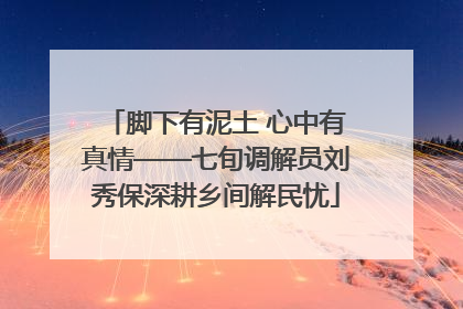 脚下有泥土 心中有真情——七旬调解员刘秀保深耕乡间解民忧