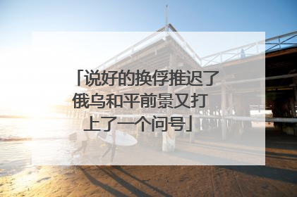 说好的换俘推迟了 俄乌和平前景又打上了一个问号