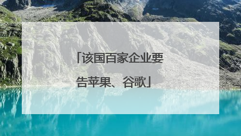 该国百家企业要告苹果、谷歌