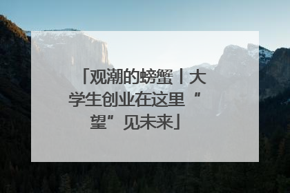 观潮的螃蟹丨大学生创业在这里“望”见未来