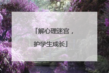 解心理迷宫，护学生成长