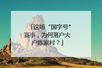 这场“国字号”赛事，为何落户大户陈家村？