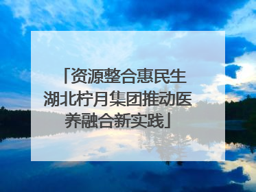 资源整合惠民生 湖北柠月集团推动医养融合新实践