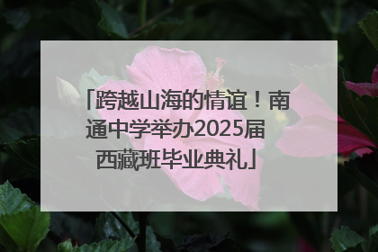 跨越山海的情谊！南通中学举办2025届西藏班毕业典礼